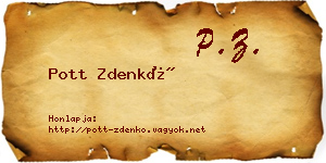 Pott Zdenkó névjegykártya